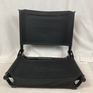 Strata Outdoor Gear Stadium Seat Black Heavy Duty Metal Frame Folding Bungee